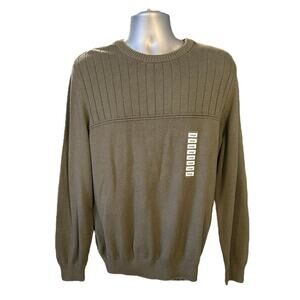 NWT John Ashford Olive Green Casual Cotton Sweater Size L